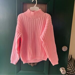 Vintage college point Elegant Pink Turtleneck Sweater